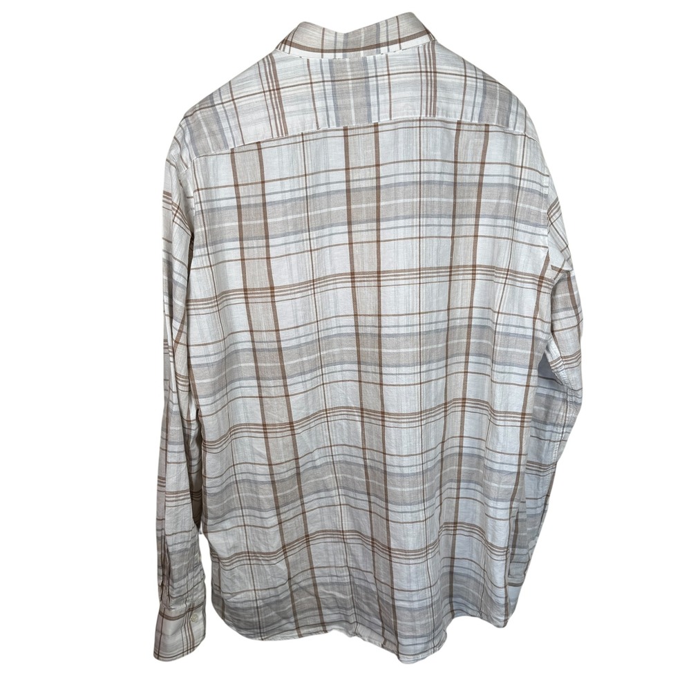 Khakis of Carmel Mens Plaid Button Down Shirt Made in Italy Long Sleeve Casual - Picture 4 of 5